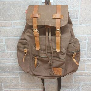 AUGUR Men's 17 inch Brown Laptop Backpack Vintage Canvas/Leather Schoolbag